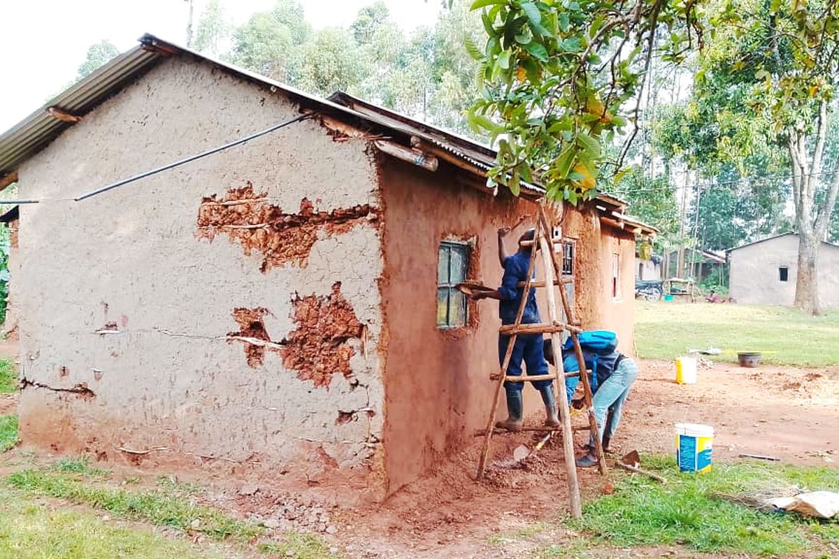 Mud wall before finishing